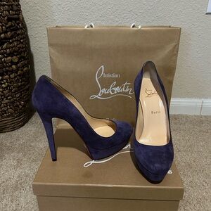 Christian Louboutin Deep Purple Suede Heels